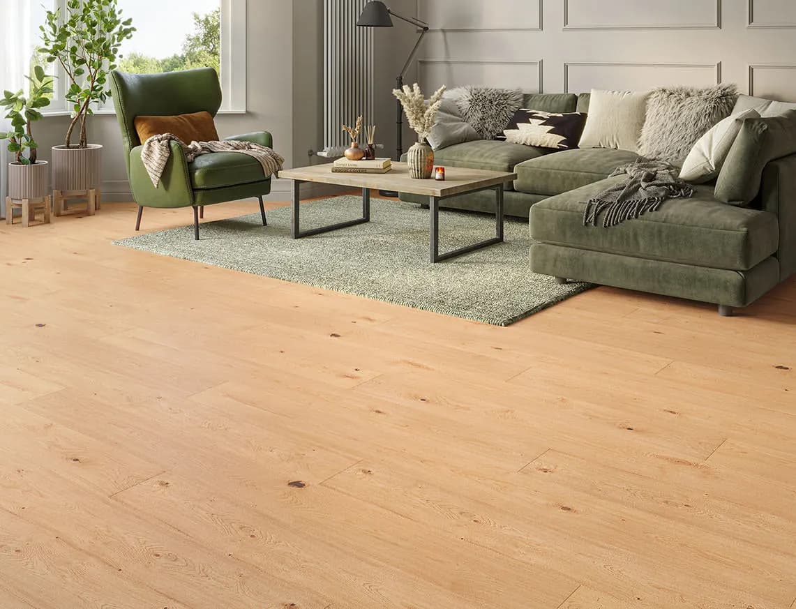Aurora Engineered Oak laid in a room