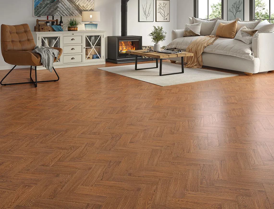 Bowland Engineered Oak laid in a room