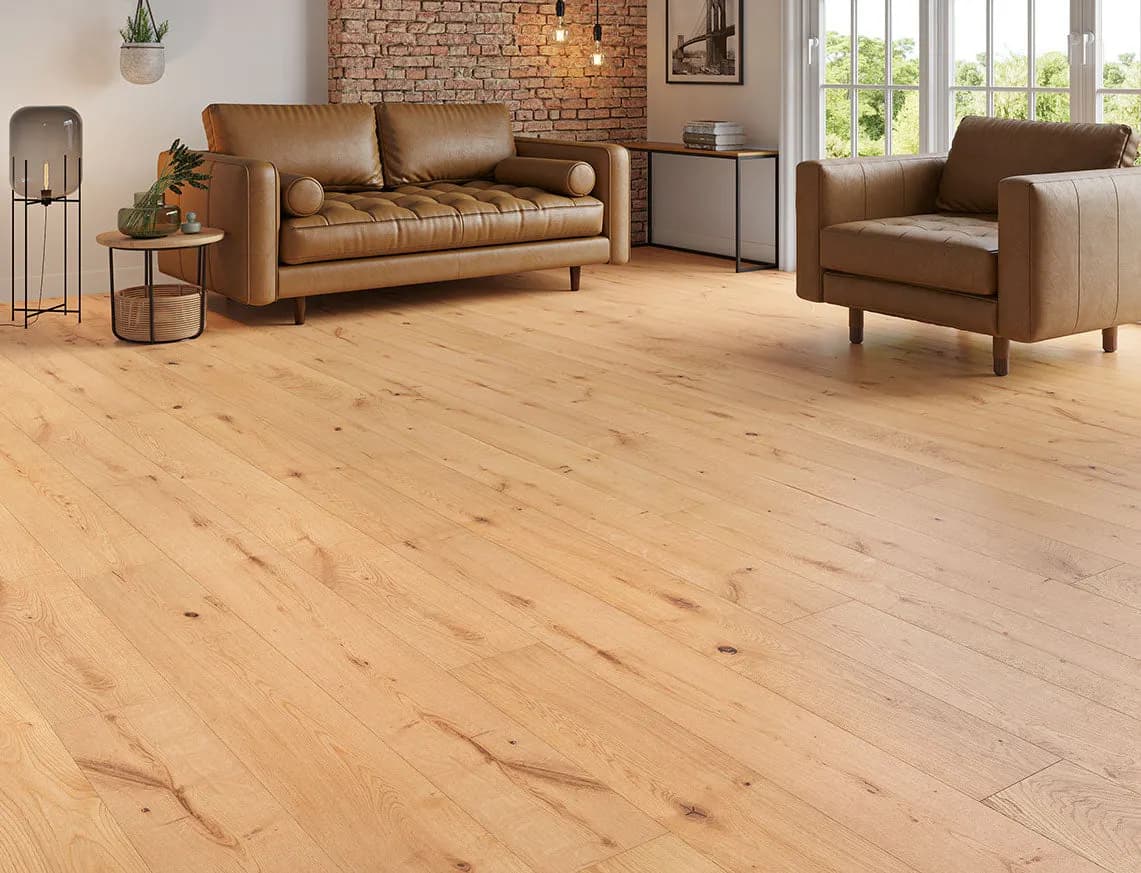 Delamere Engineered Oak laid in a room