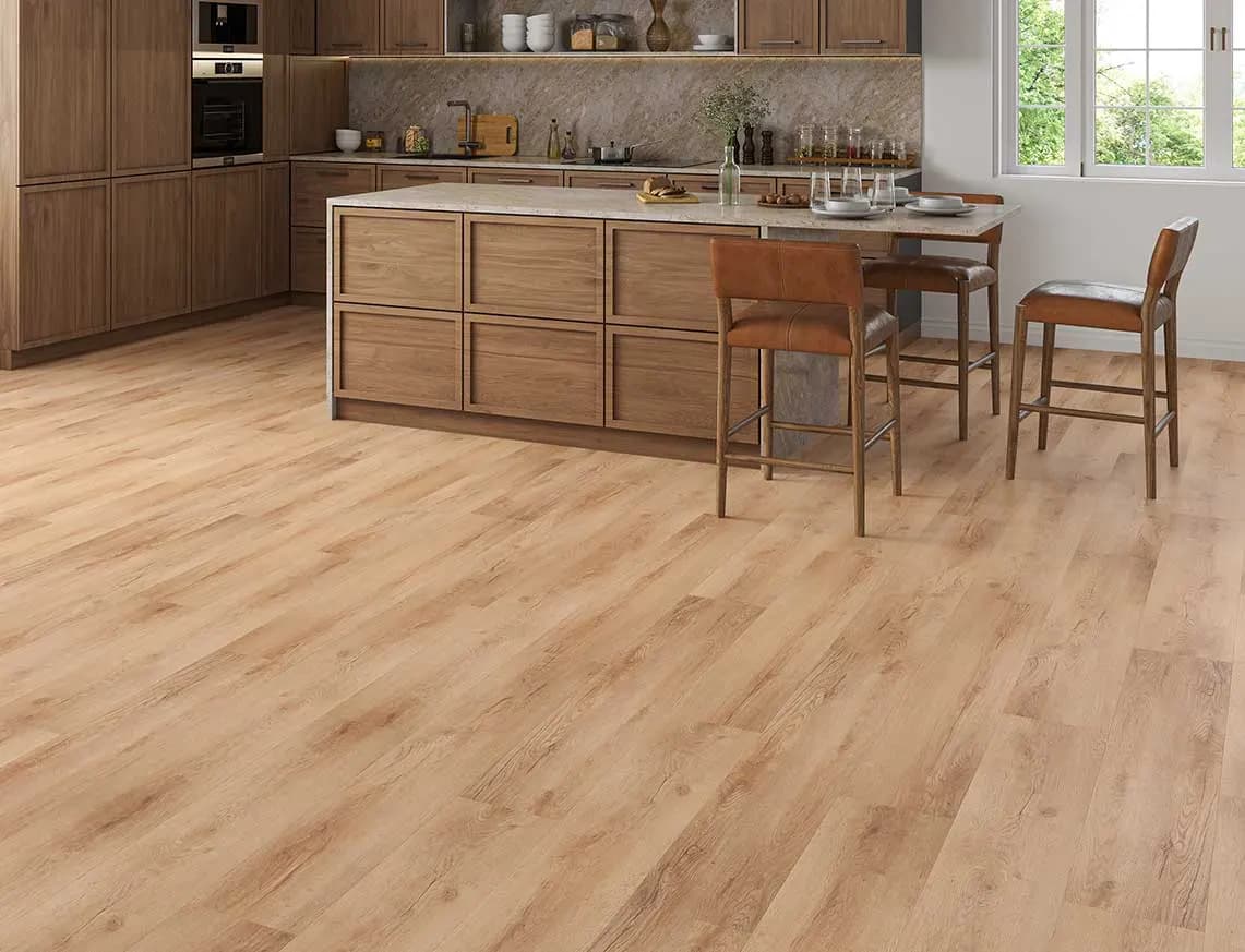 Hamilton 2mm Amber Grain Oak LVT laid in a room