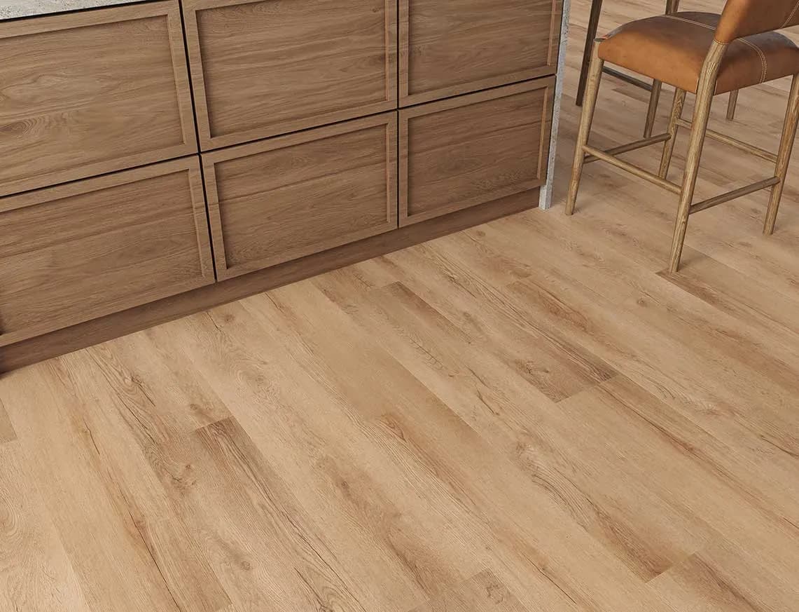 Hamilton 2mm Amber Grain Oak LVT in a room