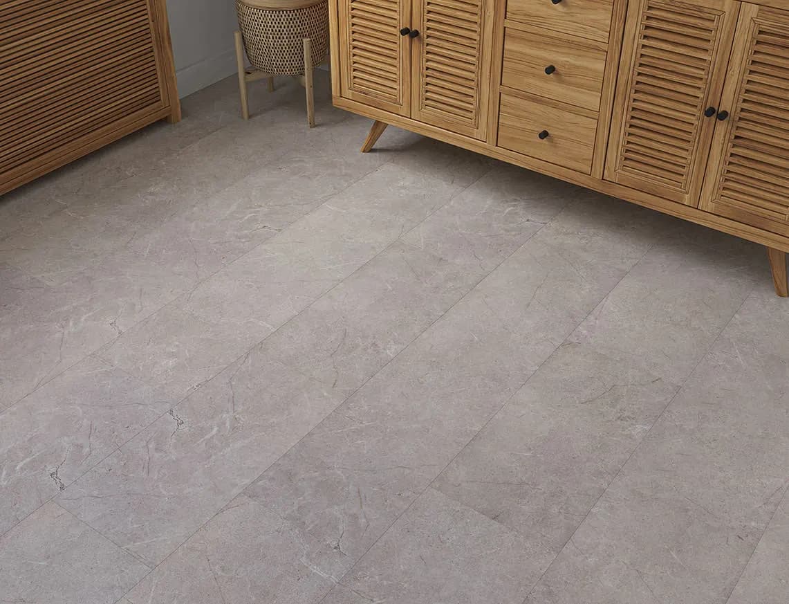 Hamilton 2mm Greystone Tile LVT in a room