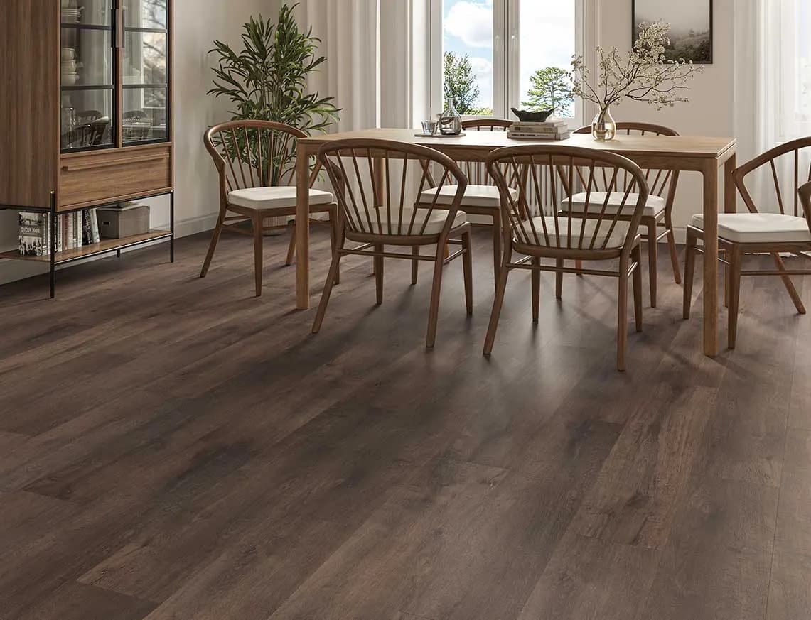 Hamilton 2mm Havana Walnut Oak LVT laid in a room