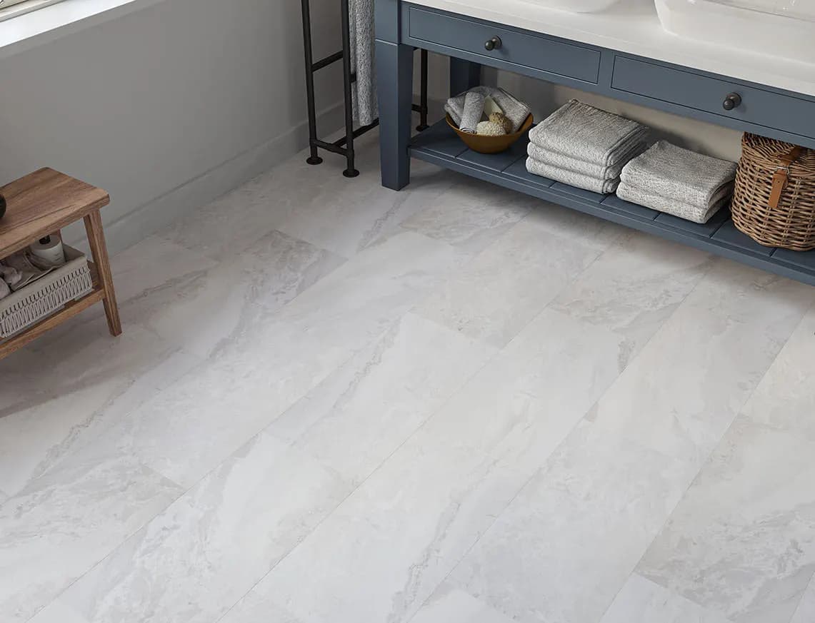 Hamilton 2mm Snow Drift Tile LVT in a room