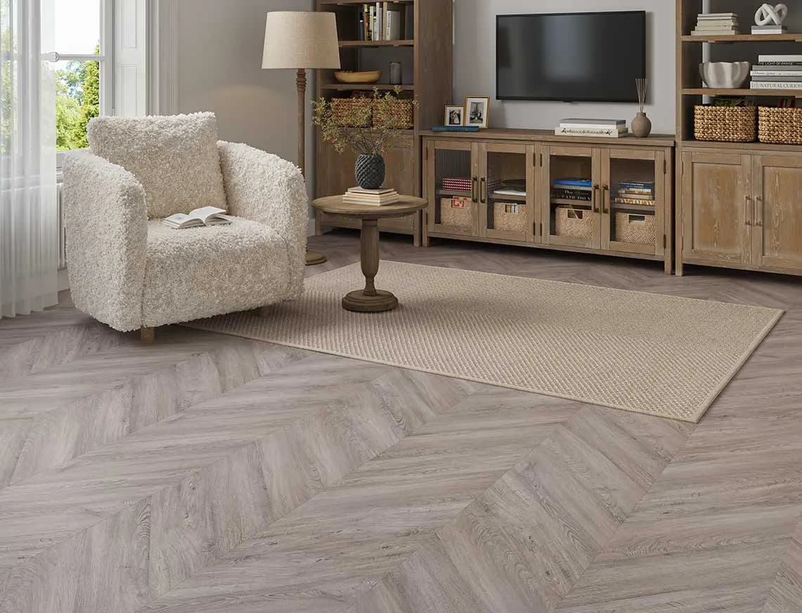 Hamilton Max 3mm Nordic Chevron LVT laid in a room