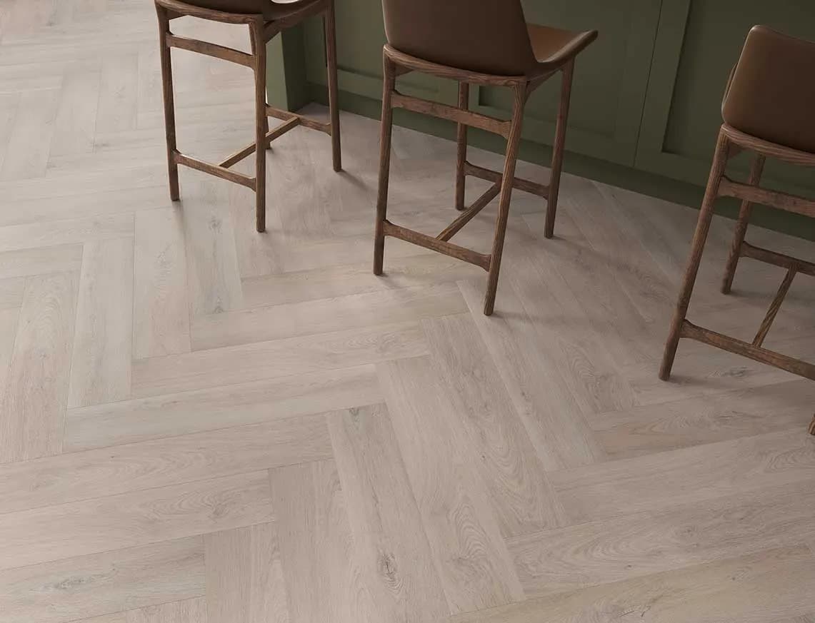 Hamilton Max 3mm Woodland Echo Herringbone LVT in a room