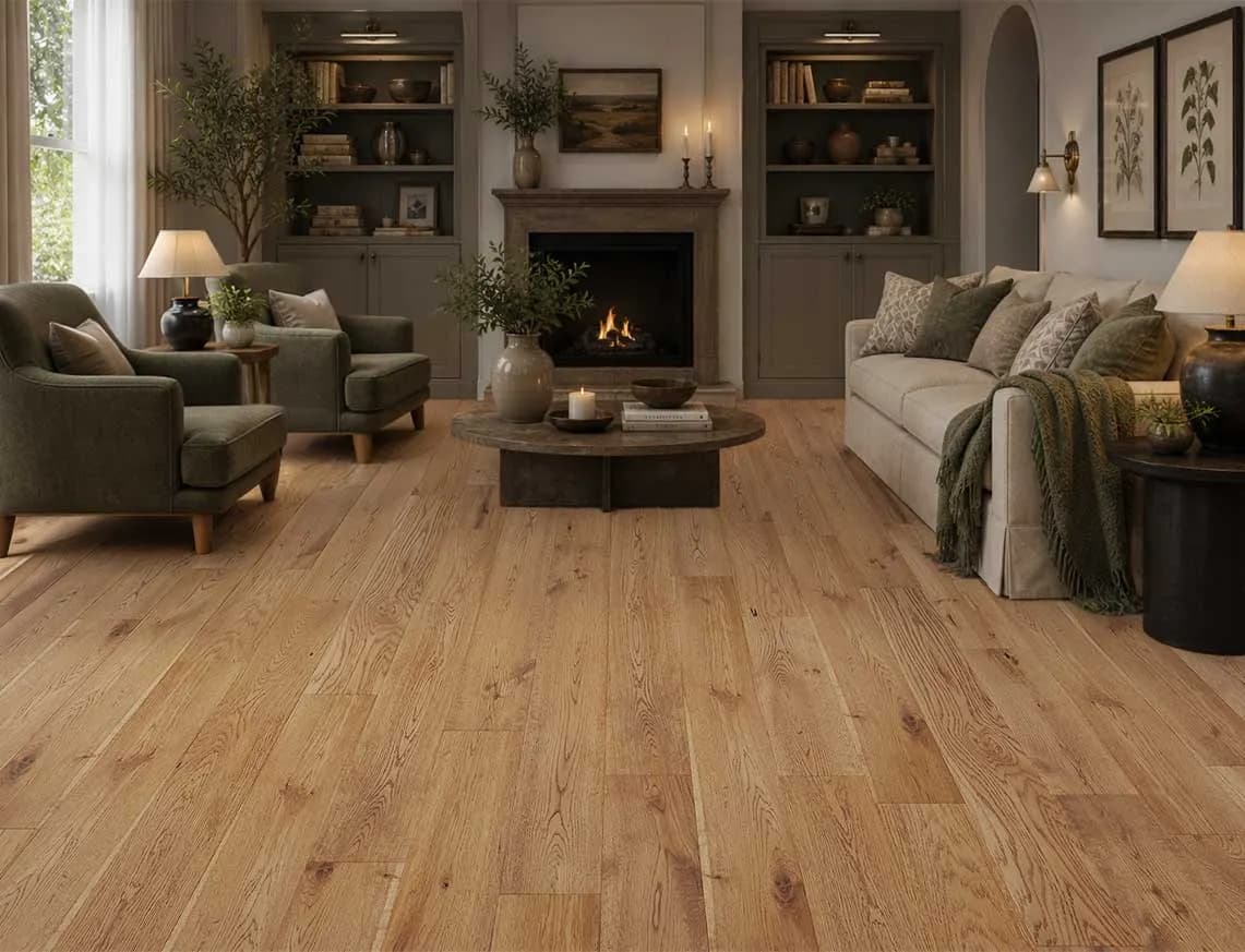 Harley Solid Oak laid in a room