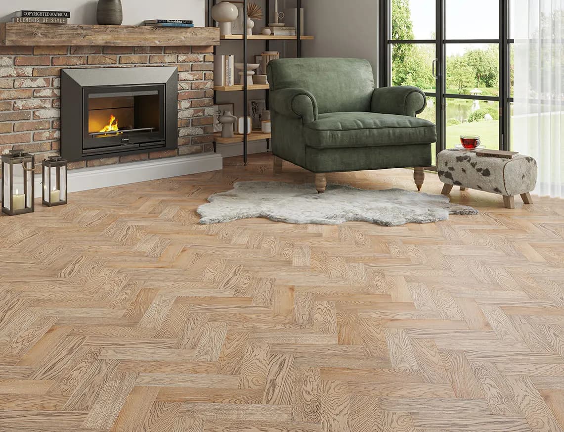 Hazlehead Engineered Oak laid in a room