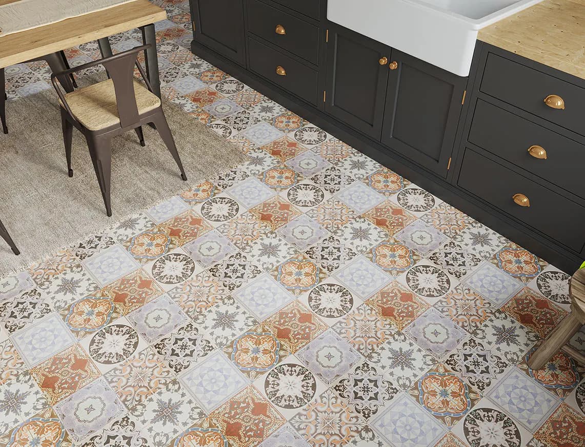 Monarch 8mm Grantchester Victorian Tile Laminate laid in a room