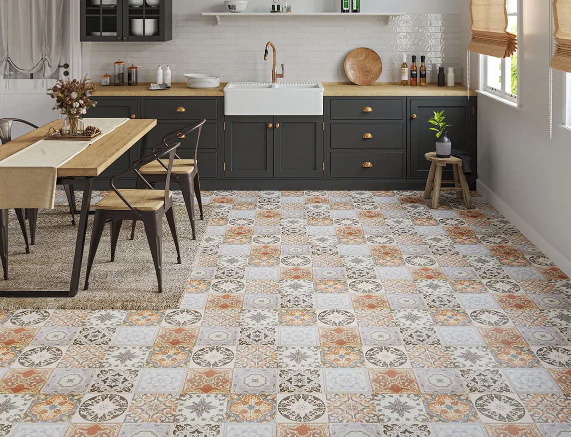 Monarch 8mm Grantchester Victorian Tile Laminate in a room
