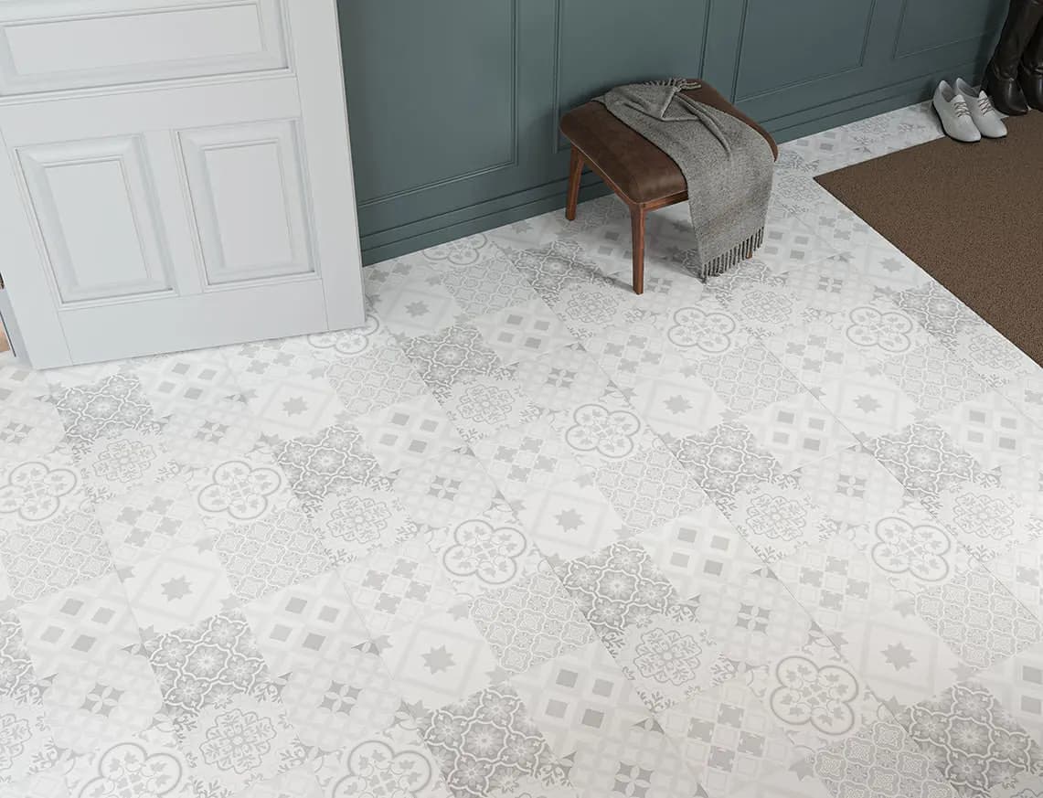 Monarch 8mm Kettlewell Victorian Tile Laminate in a room