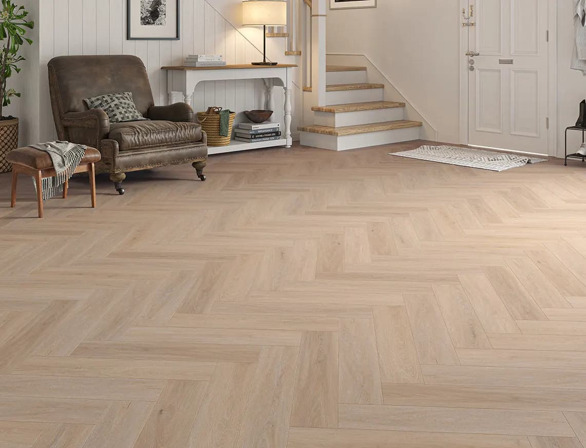 Porthcurno Oak SPC LVT laid in a room
