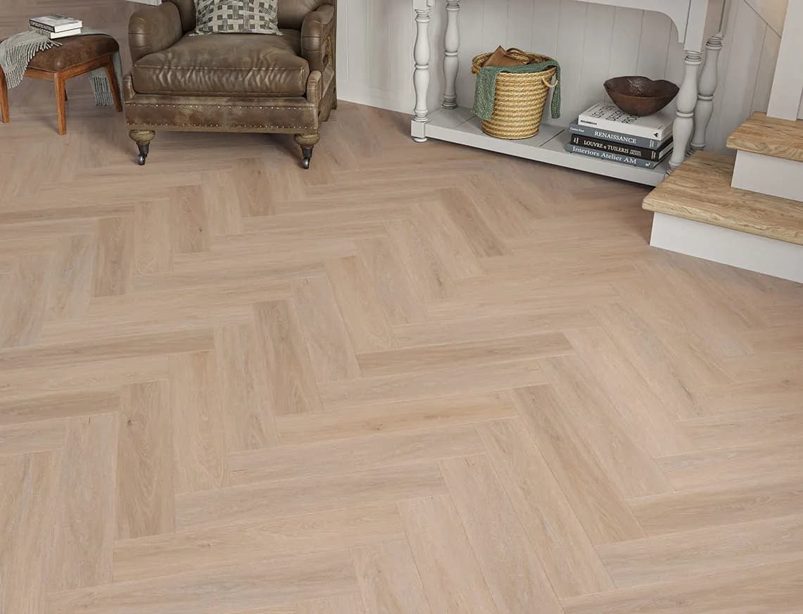 Porthcurno Oak SPC LVT in a room