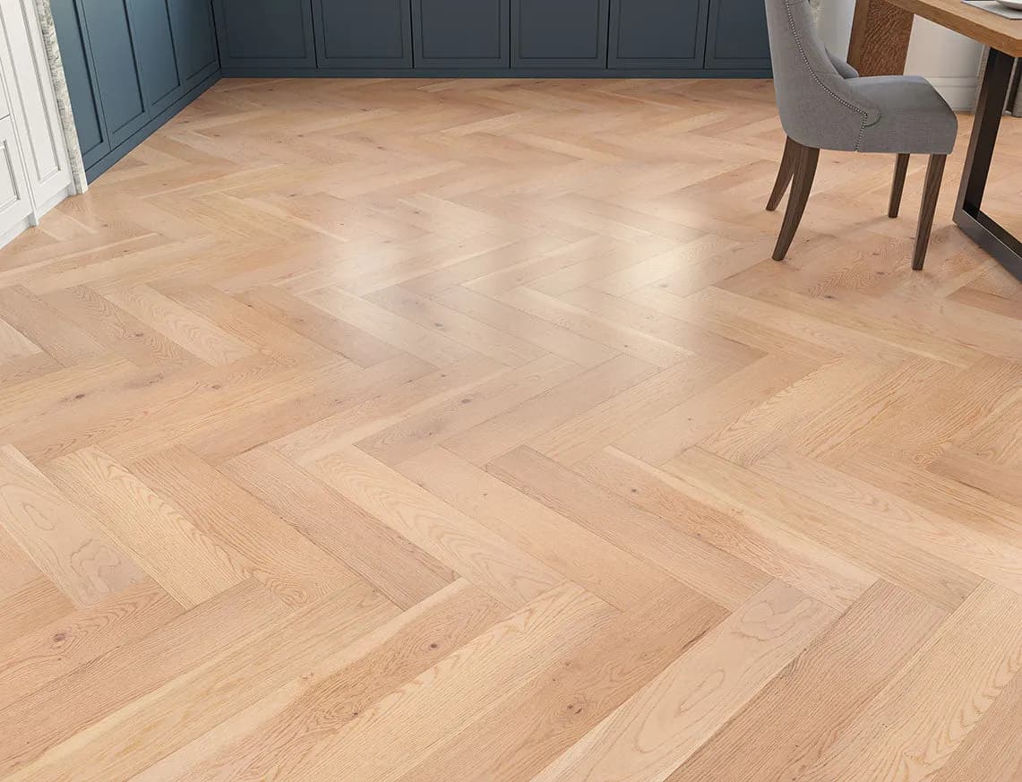 Salcey Engineered Herringbone Oak in a room