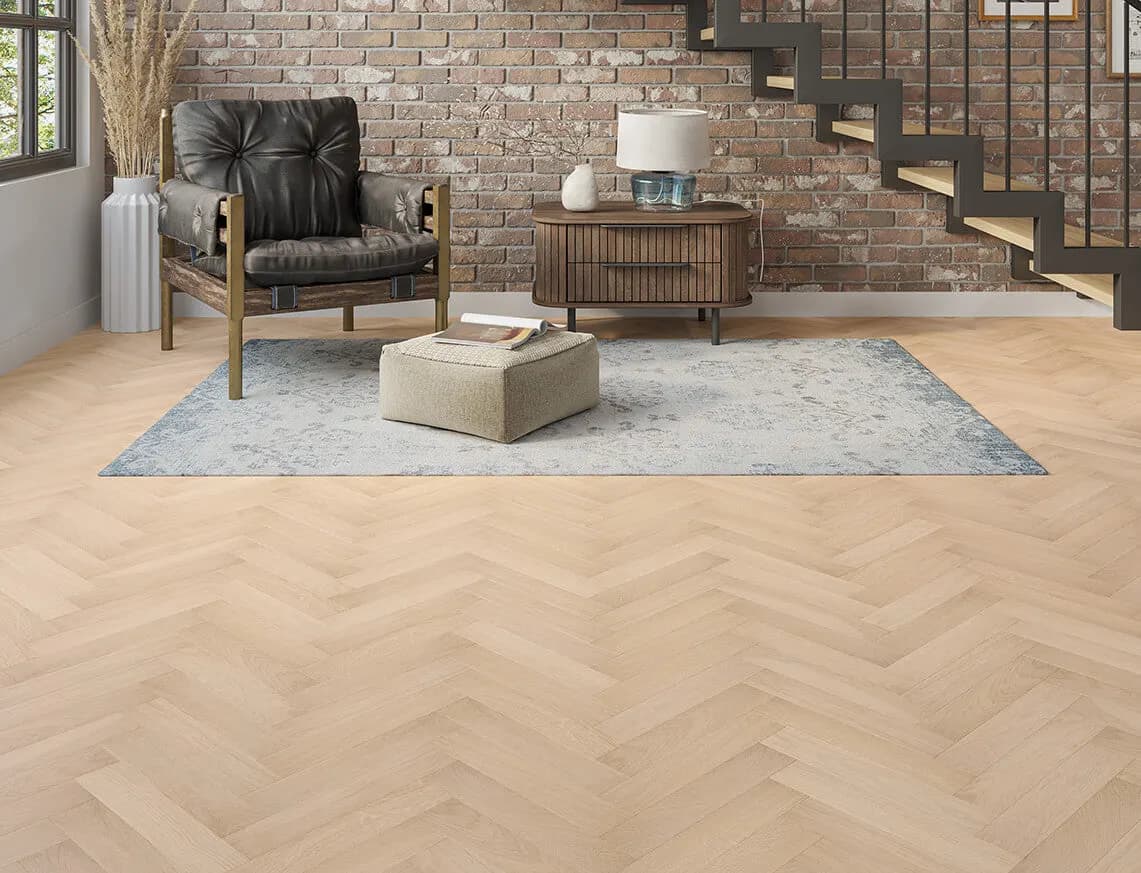 Samphire Engineered Oak laid in a room