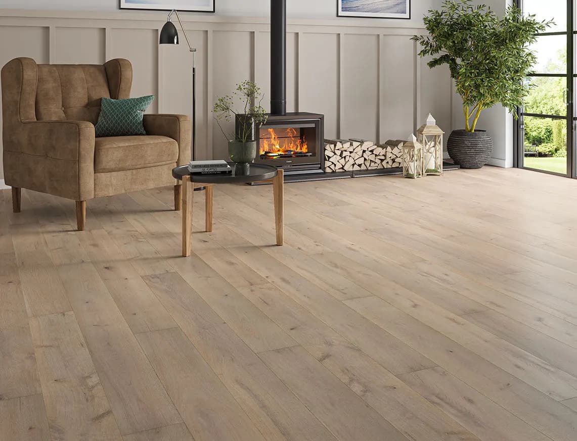 Whiteleaf Engineered Oak laid in a room