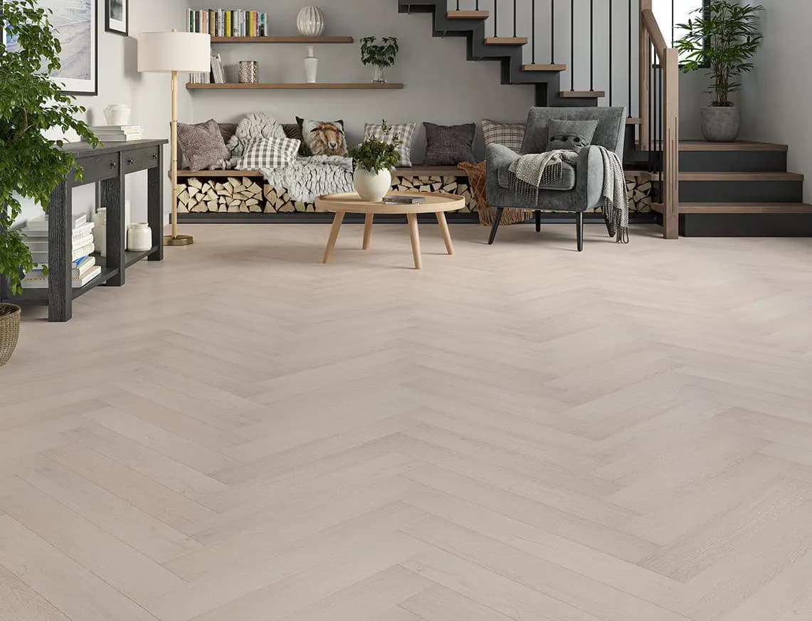 Oakleigh 8mm Herringbone Malham Laminate in a room
