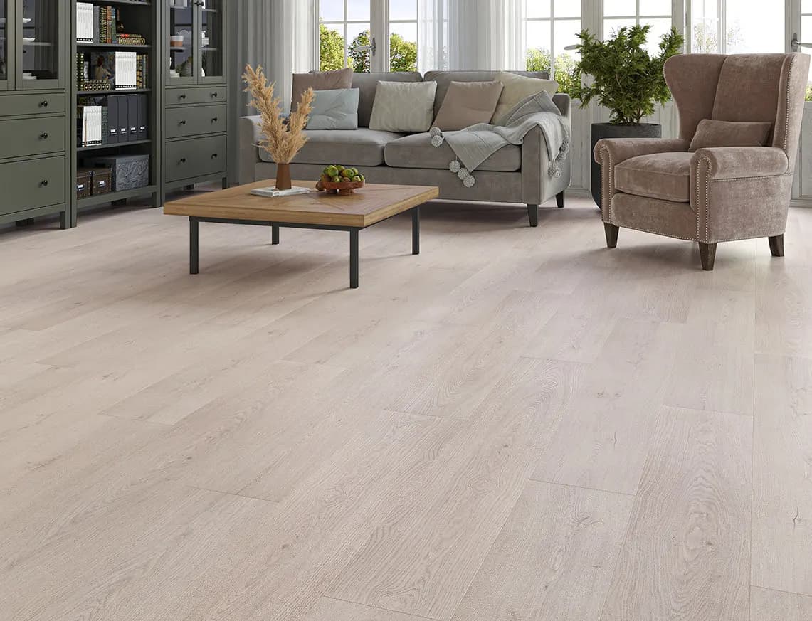 Willow Deluxe 12mm Malham Laminate laid in a room